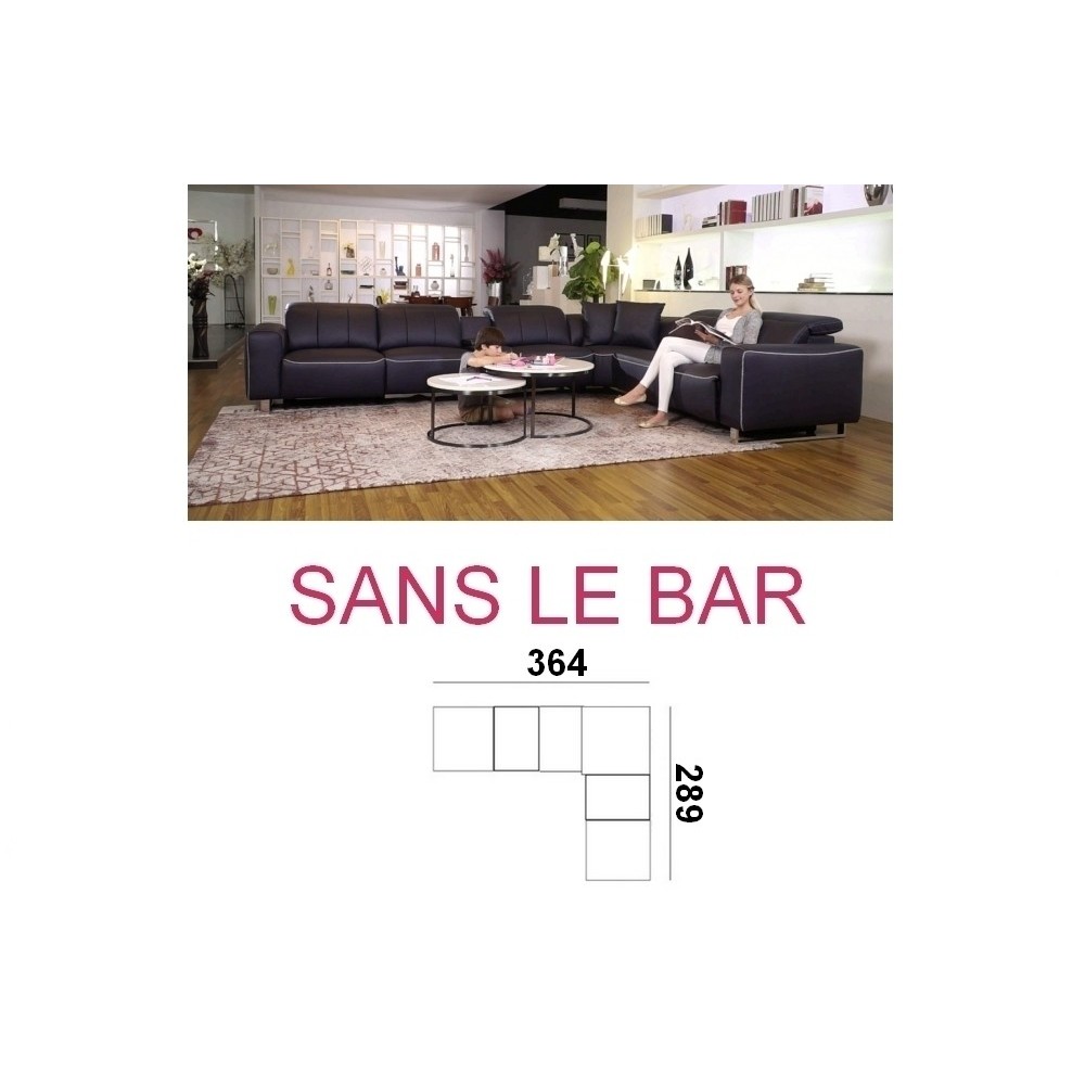 Canapé d'angle relax cuir buffle italien luxe, noir surpiqure blanche 2 relax électriques, 7/8 places, MONTE CARLO sur mesure pe Canapé d'angle relax cuir buffle italien luxe, noir surpiqure blanche 2 relax électriques, 7/8 places, MONTE CARLO sur mesure pe