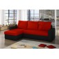 Canapé d'angle convertible en tissu, rangement, rouge/noir, angle gauche (vu de face), LIMA, 4 places Canapé d'angle convertible en tissu, rangement, rouge/noir, angle gauche (vu de face), LIMA, 4 places