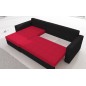 Canapé d'angle convertible en tissu, rangement, rouge/noir, angle gauche (vu de face), LIMA, 4 places Canapé d'angle convertible en tissu, rangement, rouge/noir, angle gauche (vu de face), LIMA, 4 places
