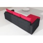 Canapé d'angle convertible en tissu, rangement, rouge/noir, angle gauche (vu de face), LIMA, 4 places Canapé d'angle convertible en tissu, rangement, rouge/noir, angle gauche (vu de face), LIMA, 4 places