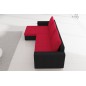 Canapé d'angle convertible en tissu, rangement, rouge/noir, angle gauche (vu de face), LIMA, 4 places Canapé d'angle convertible en tissu, rangement, rouge/noir, angle gauche (vu de face), LIMA, 4 places