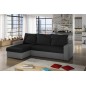 Canapé d'angle convertible - en tissu, rangement, noir/gris, angle gauche (vu de face), LIMA, 4 places Canapé d'angle convertible - en tissu, rangement, noir/gris, angle gauche (vu de face), LIMA, 4 places