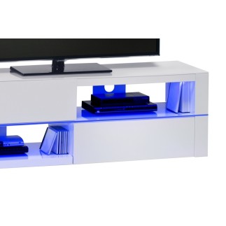 Meuble TV design laqué blanc ultra brillant, VISION