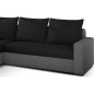 Canapé d'angle convertible - en tissu, rangement, noir/gris, angle gauche (vu de face), LIMA, 4 places Canapé d'angle convertible - en tissu, rangement, noir/gris, angle gauche (vu de face), LIMA, 4 places