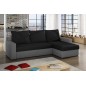 Canapé d'angle convertible en tissu, rangement, noir/gris, angle droit (vu de face), LIMA, 4 places Canapé d'angle convertible en tissu, rangement, noir/gris, angle droit (vu de face), LIMA, 4 places