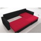 Canapé d'angle convertible en tissu, rangement, noir/gris, angle droit (vu de face), LIMA, 4 places Canapé d'angle convertible en tissu, rangement, noir/gris, angle droit (vu de face), LIMA, 4 places