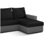 Canapé d'angle convertible en tissu, rangement, noir/gris, angle droit (vu de face), LIMA, 4 places Canapé d'angle convertible en tissu, rangement, noir/gris, angle droit (vu de face), LIMA, 4 places