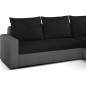 Canapé d'angle convertible en tissu, rangement, noir/gris, angle droit (vu de face), LIMA, 4 places Canapé d'angle convertible en tissu, rangement, noir/gris, angle droit (vu de face), LIMA, 4 places