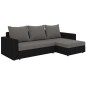 Canapé d'angle convertible en tissu, rangement, gris/noir, angle droit (vu de face), LIMA, 4 places Canapé d'angle convertible en tissu, rangement, gris/noir, angle droit (vu de face), LIMA, 4 places