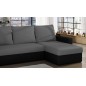 Canapé d'angle convertible en tissu, rangement, gris/noir, angle droit (vu de face), LIMA, 4 places Canapé d'angle convertible en tissu, rangement, gris/noir, angle droit (vu de face), LIMA, 4 places