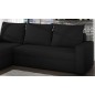 Canapé d'angle convertible en tissu, rangement, noir uni, angle gauche (vu de face), LIMA, 4 places Canapé d'angle convertible en tissu, rangement, noir uni, angle gauche (vu de face), LIMA, 4 places