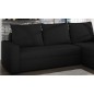 Canapé d'angle convertible en tissu, rangement, noir uni, angle droit (vu de face), LIMA, 4 places Canapé d'angle convertible en tissu, rangement, noir uni, angle droit (vu de face), LIMA, 4 places