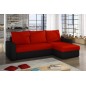 Canapé d'angle convertible en tissu, rangement, rouge/noir, angle droit (vu de face), LIMA, 4 places Canapé d'angle convertible en tissu, rangement, rouge/noir, angle droit (vu de face), LIMA, 4 places