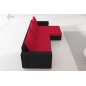 Canapé d'angle convertible en tissu, rangement, rouge/noir, angle droit (vu de face), LIMA, 4 places Canapé d'angle convertible en tissu, rangement, rouge/noir, angle droit (vu de face), LIMA, 4 places