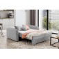 Joli canapé convertible avec rangement en tissu gris, LAURENT, 2 places