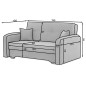 Joli canapé convertible avec rangement en tissu gris, LAURENT, 2 places