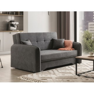 Joli canapé convertible avec rangement en tissu gris foncé, LAURENT