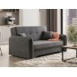 Joli canapé convertible avec rangement en tissu gris foncé, LAURENT, 2 places Joli canapé convertible avec rangement en tissu gris foncé, LAURENT, 2 places