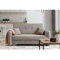 Joli canapé convertible avec rangement en tissu beige, LAURENT, 2 places Joli canapé convertible avec rangement en tissu beige, LAURENT, 2 places