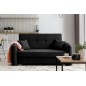 Joli canapé convertible avec rangement en tissu noir, LAURENT, 2 places Joli canapé convertible avec rangement en tissu noir, LAURENT, 2 places