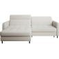 Canapé d'angle convertible - en tissu, avec rangement, blanc, angle gauche, GOVIA, 3 places Canapé d'angle convertible - en tissu, avec rangement, blanc, angle gauche, GOVIA, 3 places