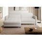 Canapé d'angle convertible - en tissu, avec rangement, blanc, angle gauche, GOVIA, 3 places Canapé d'angle convertible - en tissu, avec rangement, blanc, angle gauche, GOVIA, 3 places