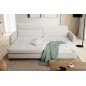 Canapé d'angle convertible - en tissu, avec rangement, blanc, angle gauche, GOVIA, 3 places Canapé d'angle convertible - en tissu, avec rangement, blanc, angle gauche, GOVIA, 3 places