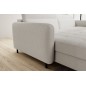 Canapé d'angle convertible - en tissu, avec rangement, blanc, angle gauche, GOVIA, 3 places Canapé d'angle convertible - en tissu, avec rangement, blanc, angle gauche, GOVIA, 3 places