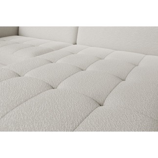 Canapé d'angle convertible - en tissu, avec rangement, blanc, angle gauche, GOVIA