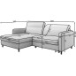 Canapé d'angle convertible - en tissu, avec rangement, blanc, angle gauche, GOVIA, 3 places Canapé d'angle convertible - en tissu, avec rangement, blanc, angle gauche, GOVIA, 3 places