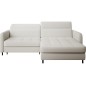 Canapé d'angle convertible en tissu, avec rangement, blanc, angle droit, GOVIA, 3 places Canapé d'angle convertible en tissu, avec rangement, blanc, angle droit, GOVIA, 3 places