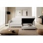 Canapé d'angle convertible en tissu, avec rangement, blanc, angle droit, GOVIA, 3 places Canapé d'angle convertible en tissu, avec rangement, blanc, angle droit, GOVIA, 3 places