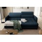 Canapé d'angle convertible en tissu, avec rangement, bleu, angle droit, GOVIA, 3 places Canapé d'angle convertible en tissu, avec rangement, bleu, angle droit, GOVIA, 3 places