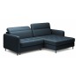 Canapé d'angle convertible en tissu, avec rangement, bleu, angle droit, GOVIA, 3 places Canapé d'angle convertible en tissu, avec rangement, bleu, angle droit, GOVIA, 3 places