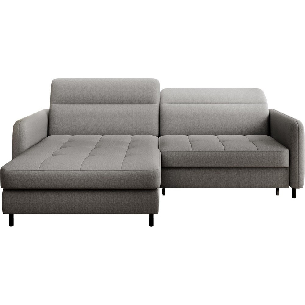 Canapé d'angle convertible - en tissu, avec rangement, gris, angle gauche, GOVIA, 3 places Canapé d'angle convertible - en tissu, avec rangement, gris, angle gauche, GOVIA, 3 places