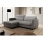 Canapé d'angle convertible - en tissu, avec rangement, gris, angle gauche, GOVIA, 3 places Canapé d'angle convertible - en tissu, avec rangement, gris, angle gauche, GOVIA, 3 places