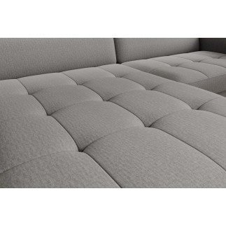 Canapé d'angle convertible - en tissu, avec rangement, gris, angle gauche, GOVIA