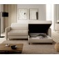 Canapé d'angle convertible en tissu, avec rangement, beige, angle droit, GOVIA, 3 places Canapé d'angle convertible en tissu, avec rangement, beige, angle droit, GOVIA, 3 places
