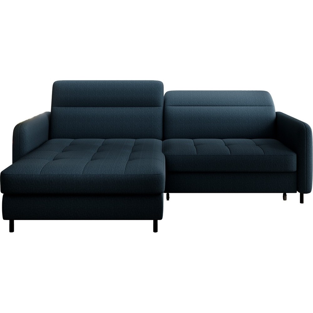 Canapé d'angle convertible - en tissu, avec rangement, bleu, angle gauche, GOVIA, 3 places Canapé d'angle convertible - en tissu, avec rangement, bleu, angle gauche, GOVIA, 3 places