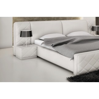 Lit en cuir italien de luxe ELEGANCE, blanc, 160x200