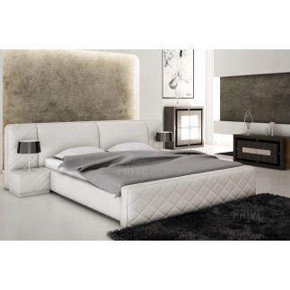Lit en cuir italien de luxe ELEGANCE, blanc