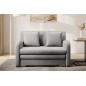 Joli canapé convertible avec rangement en velours gris, ARIEL, 2 places Joli canapé convertible avec rangement en velours gris, ARIEL, 2 places