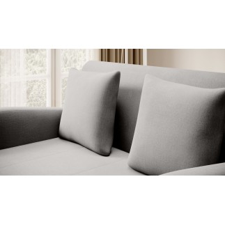 Joli canapé convertible avec rangement en velours gris, ARIEL