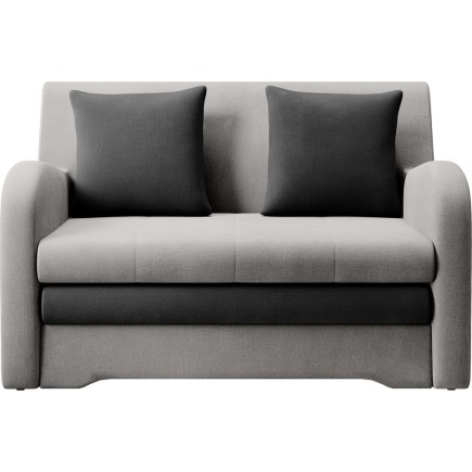 Joli canapé convertible avec rangement en velours gris clair / gris foncé, ARIEL, 2 places