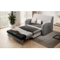 Joli canapé convertible avec rangement en velours gris clair / gris foncé, ARIEL, 2 places Joli canapé convertible avec rangement en velours gris clair / gris foncé, ARIEL, 2 places