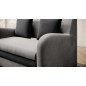 Joli canapé convertible avec rangement en velours gris clair / gris foncé, ARIEL, 2 places Joli canapé convertible avec rangement en velours gris clair / gris foncé, ARIEL, 2 places