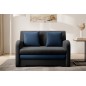 Joli canapé convertible avec rangement en velours gris antracite et bleu, ARIEL, Gris anthracite / Bleu, 2 places Joli canapé convertible avec rangement en velours gris antracite et bleu, ARIEL, Gris anthracite / Bleu, 2 places