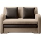 Joli canapé convertible avec rangement en velours beige et chocolat, ARIEL, 2 places Joli canapé convertible avec rangement en velours beige et chocolat, ARIEL, 2 places