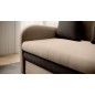 Joli canapé convertible avec rangement en velours beige et chocolat, ARIEL, 2 places Joli canapé convertible avec rangement en velours beige et chocolat, ARIEL, 2 places