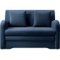 Joli canapé convertible avec rangement en velours bleu foncé, ARIEL, 2 places Joli canapé convertible avec rangement en velours bleu foncé, ARIEL, 2 places